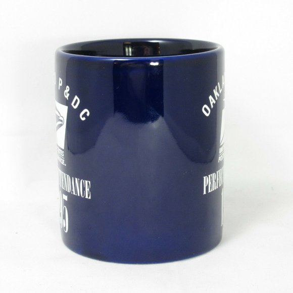 1995 Perfect Attendance USPS Oakland P&DC Postal Service Cobalt Blue Mug 12oz - Picture 2 of 5